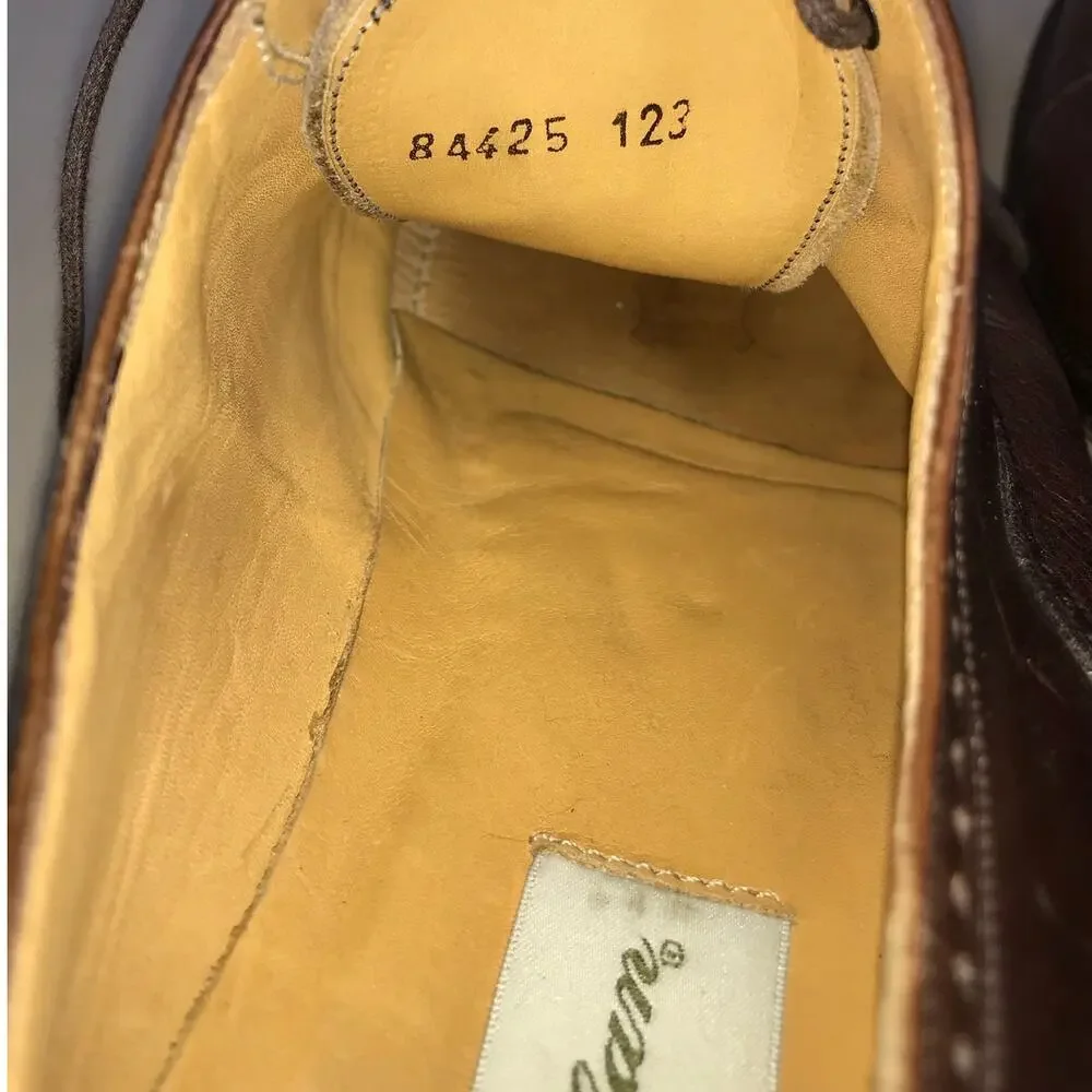Vintage 90s Mezlan Oxford Dress Shoes Men’s 11 Brown Leather Formal Preppy Spain